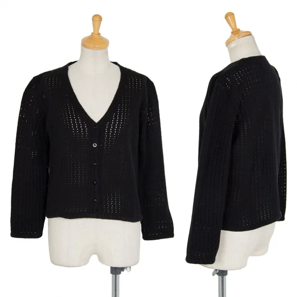 KENZO JAP Punching Knit Cardigan Black S-M K-91492_001