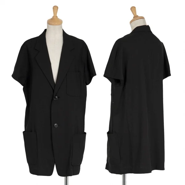 ワイズY's ウールポリフレンチスリーブジャケット 黒M位 K-91495_001