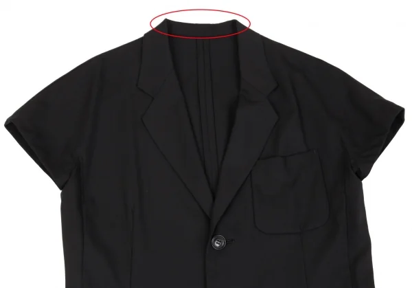 ワイズY's ウールポリフレンチスリーブジャケット 黒M位 K-91495_003