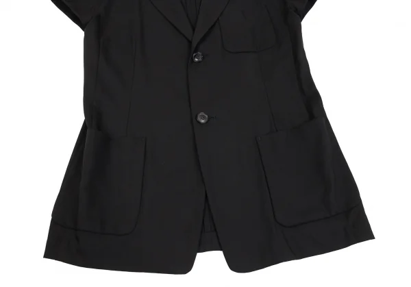ワイズY's ウールポリフレンチスリーブジャケット 黒M位 K-91495_007