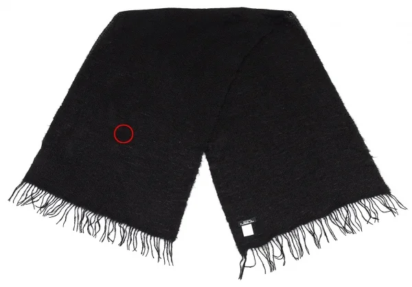 イッセイミヤケペルマネンテISSEY MIYAKE PERMANENTE ウールシルク大判マフラー 黒 K-91550_002
