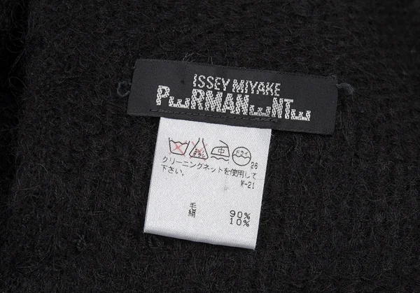 イッセイミヤケペルマネンテISSEY MIYAKE PERMANENTE ウールシルク大判マフラー 黒 K-91550_007