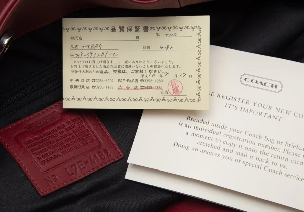 コーチCOACH レザートートバッグ 赤 K-91560_018