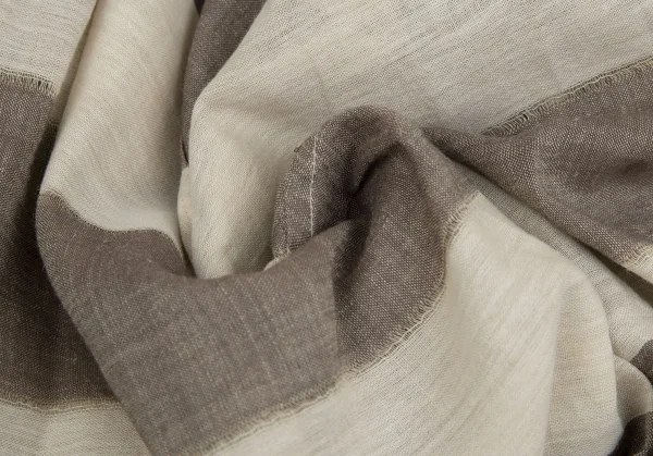 イッセイミヤケISSEY MIYAKE コットンリネンボーダー変形カーディガン ベージュ茶9 K-91569_017
