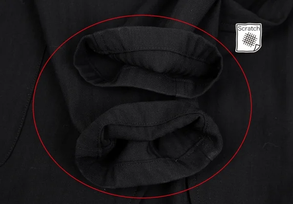 ワイズY's ストライプサマーウールパッチポケットジャケット 黒M位 K-91591_010