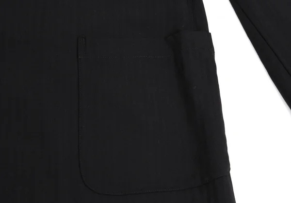 ワイズY's ストライプサマーウールパッチポケットジャケット 黒M位 K-91591_013