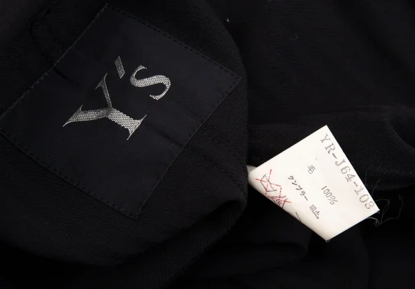 ワイズY's ストライプサマーウールパッチポケットジャケット 黒M位 K-91591_019