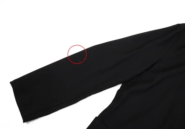 ワイズY's ストライプサマーウールパッチポケットジャケット 黒M位 K-91591_007