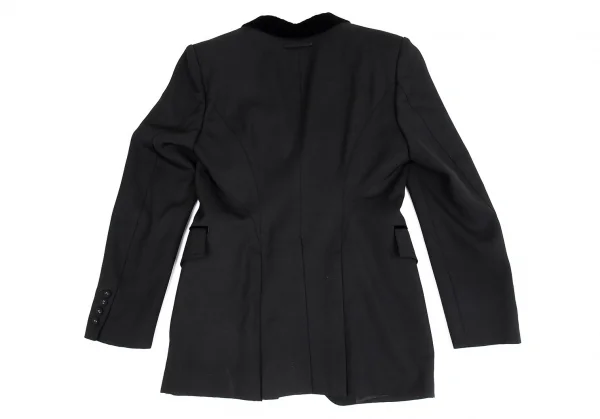 ジャンポールゴルチエJean Paul GAULTIER 裏地ミノタウロス襟ベロア切替ジャケット 黒48 K-91667_013