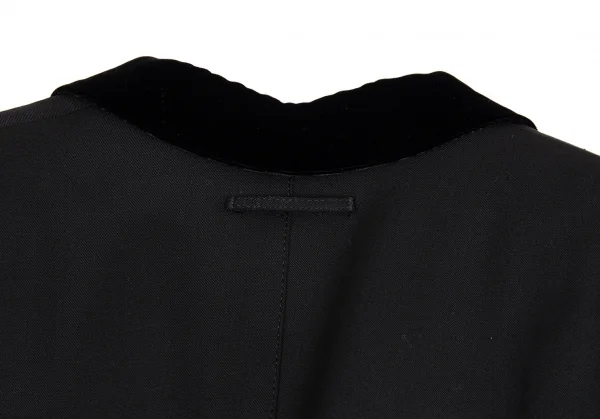 ジャンポールゴルチエJean Paul GAULTIER 裏地ミノタウロス襟ベロア切替ジャケット 黒48 K-91667_014