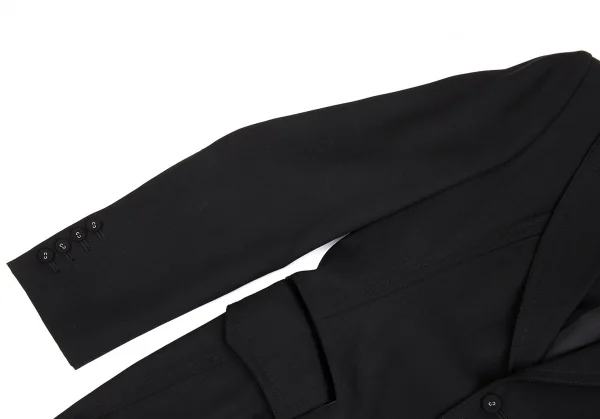 ジャンポールゴルチエJean Paul GAULTIER 裏地ミノタウロス襟ベロア切替ジャケット 黒48 K-91667_005