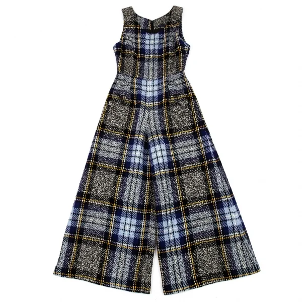 ケイタマルヤマKEITA MARUYAMA タータンチェックツイードコンビネゾン 青黒他M K-91690_002