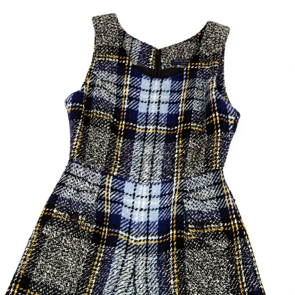 ケイタマルヤマKEITA MARUYAMA タータンチェックツイードコンビネゾン 青黒他M K-91690_003