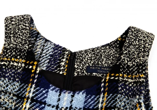 ケイタマルヤマKEITA MARUYAMA タータンチェックツイードコンビネゾン 青黒他M K-91690_004