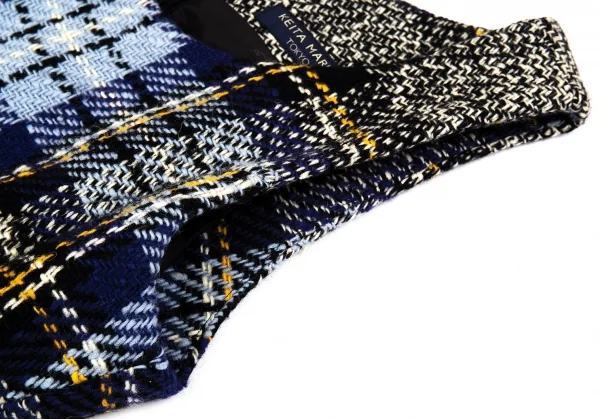 ケイタマルヤマKEITA MARUYAMA タータンチェックツイードコンビネゾン 青黒他M K-91690_005