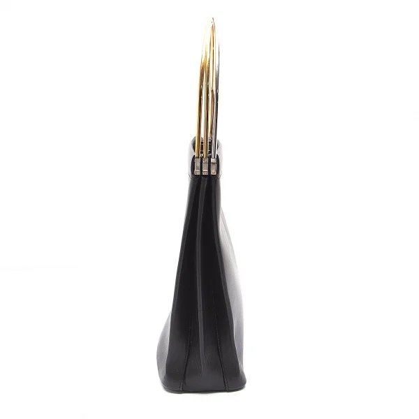 カルティエCartier トリニティ メタルハンドルレザーハンドバッグ 黒 K-91706_005
