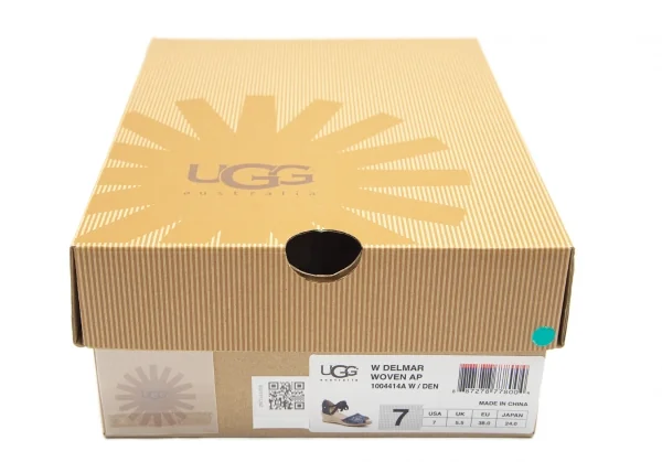 アグUGG デルマーウーブンDELMAR WOVERN ジュートウェッジソールサンダル インディゴ24 K-91710_012