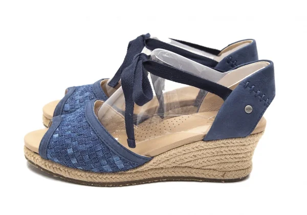 アグUGG デルマーウーブンDELMAR WOVERN ジュートウェッジソールサンダル インディゴ24 K-91710_003
