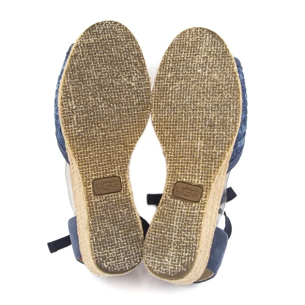 アグUGG デルマーウーブンDELMAR WOVERN ジュートウェッジソールサンダル インディゴ24 K-91710_006
