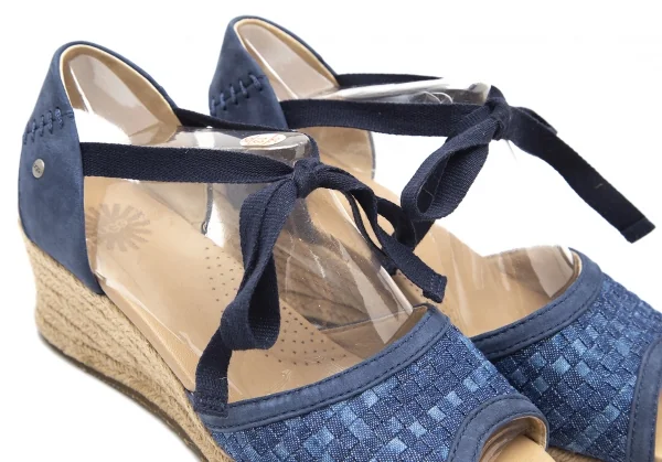 アグUGG デルマーウーブンDELMAR WOVERN ジュートウェッジソールサンダル インディゴ24 K-91710_009