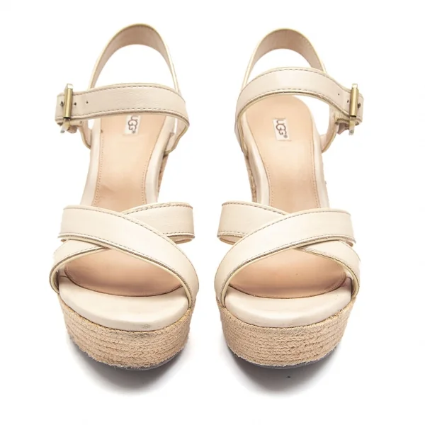 アグUGG ジャッキリンJACKILYN ジュートウェッジソールサンダル クリーム24 K-91711_002