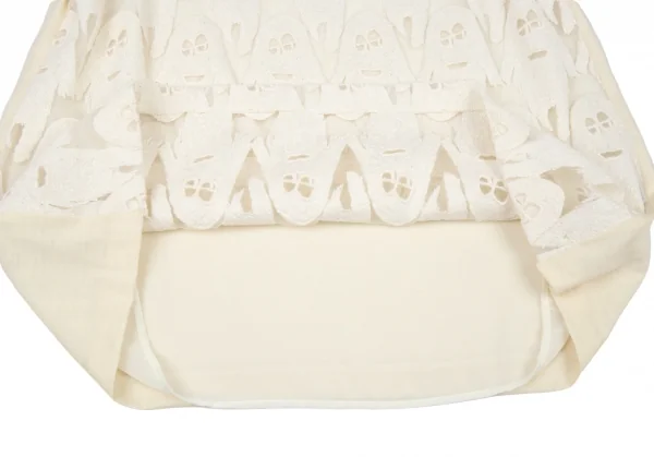 ツモリチサトTSUMORI CHISATO モンスターレースフリルスリーブチュニック アイボリー2 K-91723_010