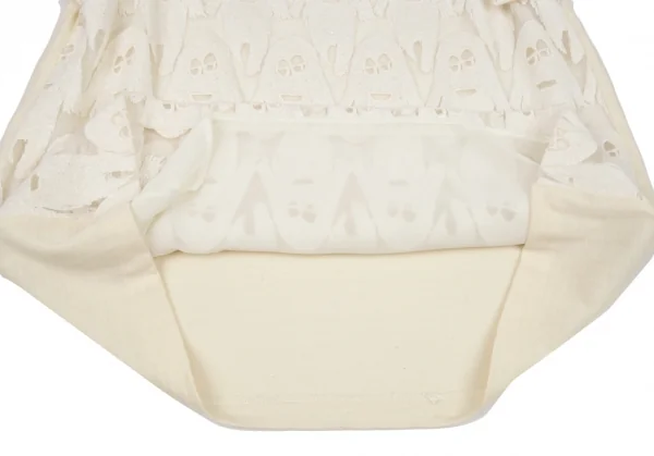 ツモリチサトTSUMORI CHISATO モンスターレースフリルスリーブチュニック アイボリー2 K-91723_011