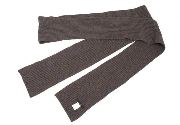 リミフゥLIMI feu リブニットロングストール 茶 K-92009_002