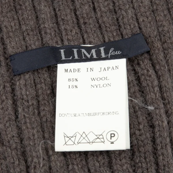 リミフゥLIMI feu リブニットロングストール 茶 K-92009_005