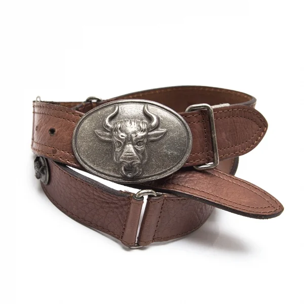 ジャンポールゴルチエJean Paul GAULTIER ミノタウロスコンチョレザーベルト 茶 K-92021_001
