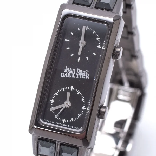 ジャンポールゴルチエJean Paul GAULTIER ストーンブレスレットウォッチ 腕時計 黒 K-92025_011