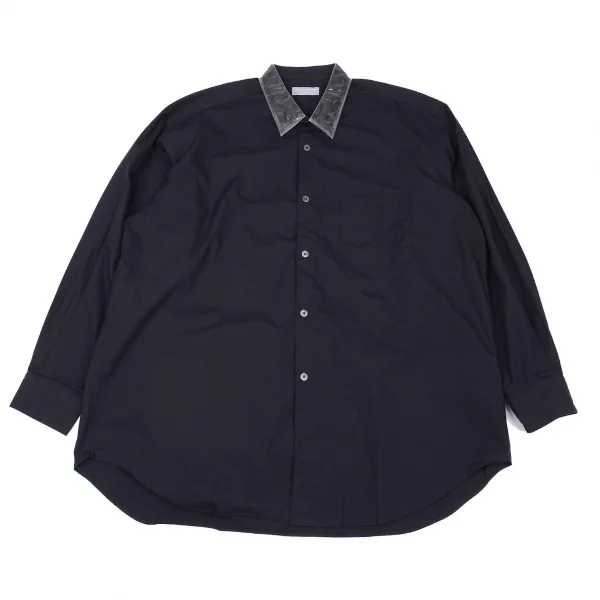 コムデギャルソン オムCOMME des GARCONS HOMME PVCカラーコットンシャツ 濃紺M位 K-92075_001