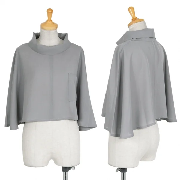 ヨウジヤマモト ファムYohji Yamamoto FEMME タートルショートポンチョ グレーS K-92108_001
