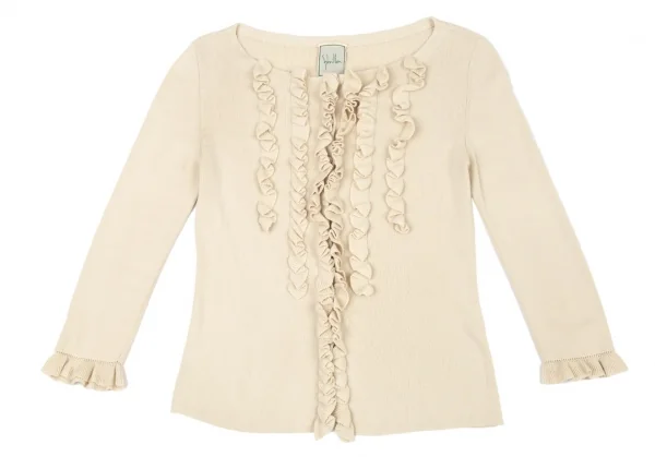 シビラSybilla コットンフリル装飾カーディガン ベージュM K-92132_002