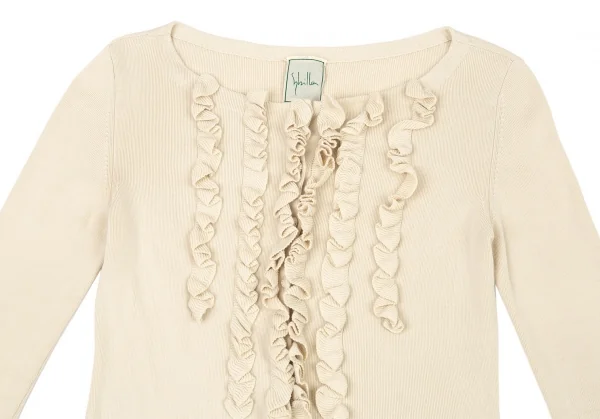 シビラSybilla コットンフリル装飾カーディガン ベージュM K-92132_003
