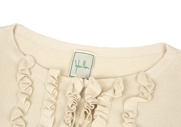 シビラSybilla コットンフリル装飾カーディガン ベージュM K-92132_004