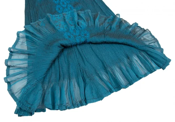 イッセイミヤケ ミーISSEY MIYAKE me スクエア刺繍プリーツセットアップ 水色F K-92171_015