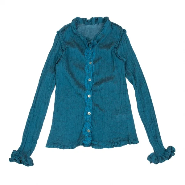 イッセイミヤケ ミーISSEY MIYAKE me スクエア刺繍プリーツセットアップ 水色F K-92171_003