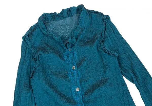 イッセイミヤケ ミーISSEY MIYAKE me スクエア刺繍プリーツセットアップ 水色F K-92171_004