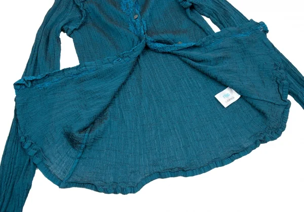 イッセイミヤケ ミーISSEY MIYAKE me スクエア刺繍プリーツセットアップ 水色F K-92171_007