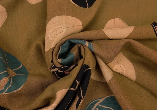 カールヘルムKarl Helmut レーヨンラグビーキャッププリントボタンダウンシャツ モカL位 K-92210_016