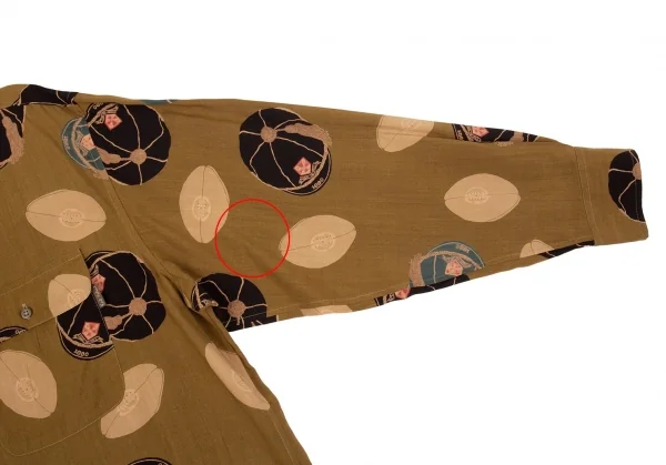 カールヘルムKarl Helmut レーヨンラグビーキャッププリントボタンダウンシャツ モカL位 K-92210_009