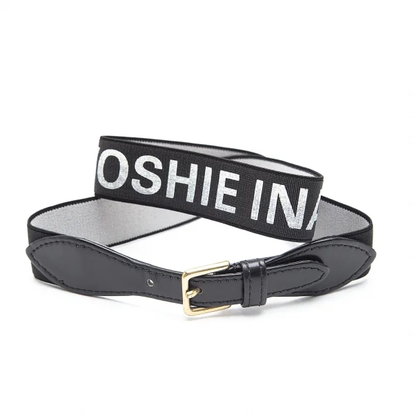 レキップ ヨシエイナバL'EQUIPE YOSHIE INABA ロゴプリントゴムベルト 黒 K-92214_001