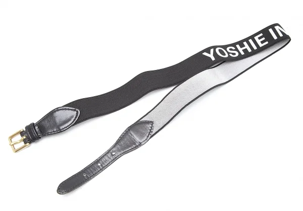 レキップ ヨシエイナバL'EQUIPE YOSHIE INABA ロゴプリントゴムベルト 黒 K-92214_002