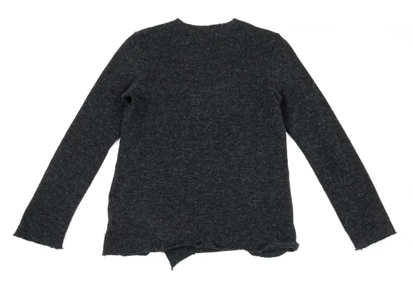 ローブドシャンブル コムデギャルソンrobe de chambre COMME des GARCONS リボンコサージュデザインVネックニット チャコールM位 K-92225_011