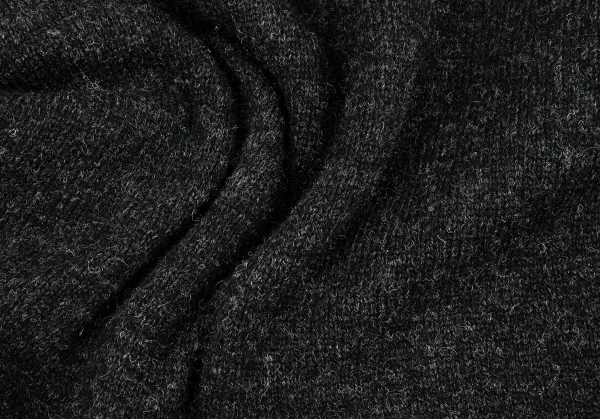 ローブドシャンブル コムデギャルソンrobe de chambre COMME des GARCONS リボンコサージュデザインVネックニット チャコールM位 K-92225_012