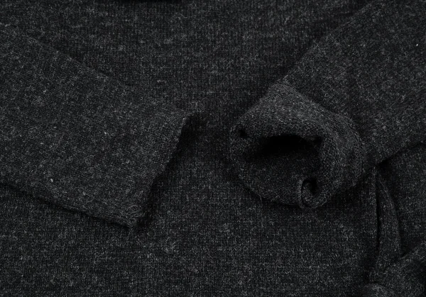 ローブドシャンブル コムデギャルソンrobe de chambre COMME des GARCONS リボンコサージュデザインVネックニット チャコールM位 K-92225_006