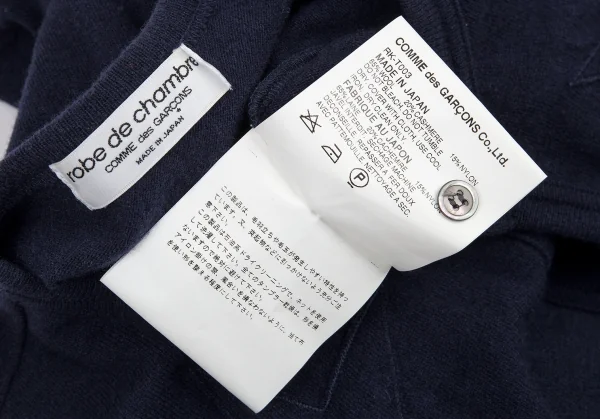 ローブドシャンブル コムデギャルソンrobe de chambre COMME des GARCONS ウールカシミヤスターパッチカーディガン 紺M位 K-92226_013
