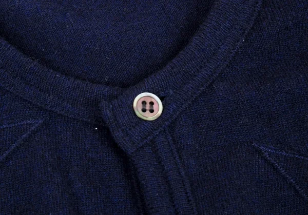 ローブドシャンブル コムデギャルソンrobe de chambre COMME des GARCONS ウールカシミヤスターパッチカーディガン 紺M位 K-92226_004