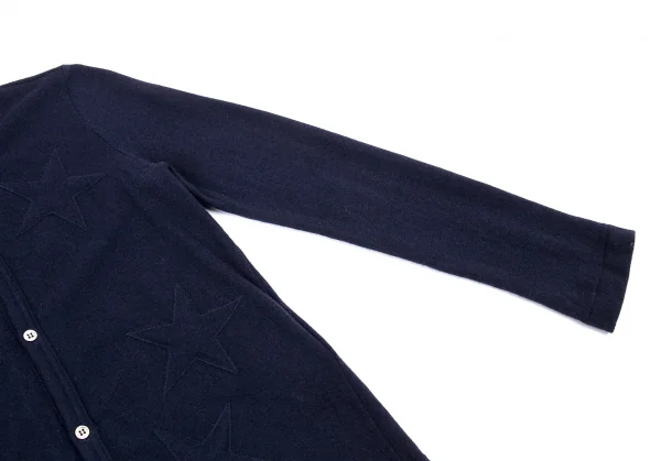 ローブドシャンブル コムデギャルソンrobe de chambre COMME des GARCONS ウールカシミヤスターパッチカーディガン 紺M位 K-92226_005